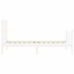 vidaXL Cadre de lit avec tête de lit blanc 90x200 cm bois massif