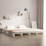 vidaXL Lit de palette sans matelas blanc 120x200 cm bois massif