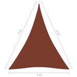 vidaXL Voile de parasol tissu oxford triangulaire 5x6x6 m terre cuite