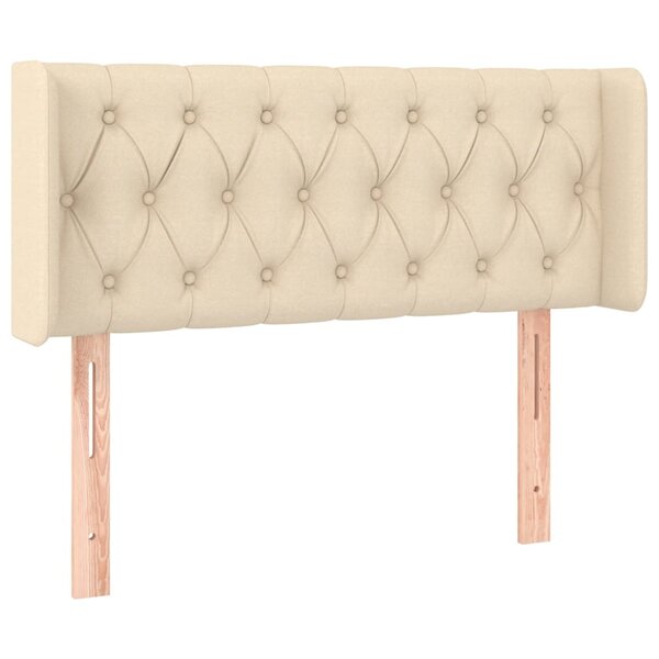 vidaXL Tête de lit avec oreilles Crème 93x16x78/88 cm Tissu
