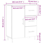 vidaXL Buffet gris béton 69 5x34x90 cm bois d'ingénierie