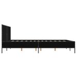 vidaXL Cadre de lit noir 160x200 cm bois d'ingénierie et métal