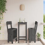 vidaXL Tabourets de bar lot de 2 gris 40x48 5x115 5 cm bois massif pin