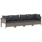 vidaXL Salon de jardin 6 Pièces avec coussins Gris Résine tressée