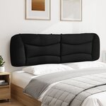 vidaXL Coussin de tête de lit noir 180 cm tissu