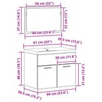 vidaXL Ensemble de meubles de salle de bain 3 pièces en bois ancien reconstitué