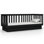 vidaXL Lit de jour sans matelas noir 75x190 cm bois de pin massif