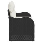 Canapé de jardin 2 places vidaXL avec coussins en poly rattan noir