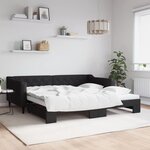 vidaXL Lit de jour avec gigogne sans matelas noir 100x200 cm
