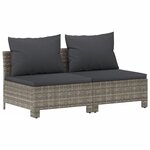 vidaXL Salon de jardin 7 Pièces avec coussins Gris Résine tressée