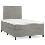 vidaXL Sommier à lattes de lit avec matelas LED gris clair 120x190 cm