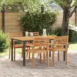 Table de jardin vidaXL 150x90x75 cm en bois d'acacia massif et métal