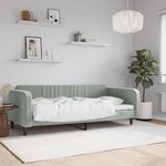 vidaXL Lit de repos sans matelas gris clair 100x200 cm velours