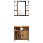 vidaXL Ensemble de meubles de salle de bain en 3 pièces Bois ancien Bois d'ingénierie