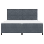 Lit Box Spring vidaXL avec Matelas Gris Foncé 200x200 cm Velours
