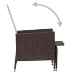 vidaXL Salon de jardin 3 Pièces avec coussins Résine tressée Marron