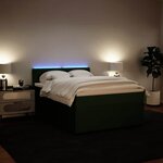vidaXL Sommier à lattes de lit et matelas Vert foncé 140x200cm Velours