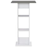 vidaXL Table de bar Blanc et gris anthracite 60x60x110 cm