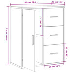 vidaXL Buffets 2 Pièces sonoma gris 60x31x70 cm bois d'ingénierie