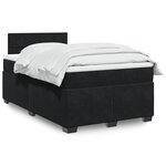 vidaXL Sommier à lattes de lit avec matelas Noir 120x200 cm Velours
