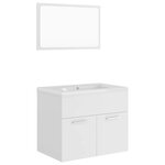 vidaXL Ensemble de meubles de salle de bain Blanc Aggloméré