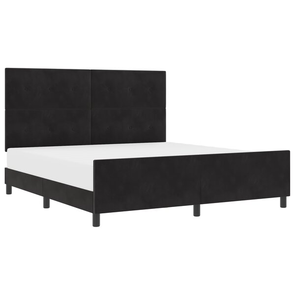 Cadre de lit en velours noir vidaXL 180x200 cm
