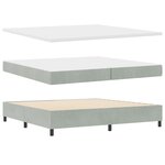 Lit Box Spring avec Matelas gris clair 200x200 cm velours