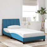 vidaXL Cadre de lit sans matelas bleu 100x200 cm velours