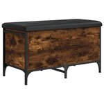vidaXL Banc de rangement chêne fumé 82x42x45 cm Bois d'ingénierie