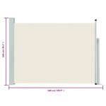 vidaXL Auvent latéral rétractable de patio 100x500 cm Crème