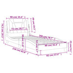 vidaXL Cadre de lit sans matelas noir et blanc 90x200 cm similicuir