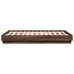 vidaXL Cadre de lit avec LED sans matelas chêne marron 120x190 cm