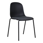 2 chaises de salle à manger scandinaves noires