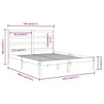 vidaXL Cadre de lit sans matelas blanc 140x190 cm bois de pin massif