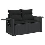 vidaXL Salon de jardin 11 Pièces avec coussins noir résine tressée