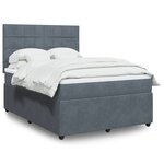 vidaXL Sommier à lattes de lit et matelas Gris foncé 140x190cm Velours