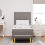 vidaXL Lit à ressorts avec matelas et banc taupe 90x190 cm tissu