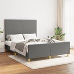 vidaXL Cadre de lit sans matelas gris foncé 140x190 cm tissu