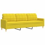 vidaXL Ensemble de canapés 4 Pièces avec repose-pied jaune clair tissu