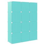 vidaXL Armoire de rangement pour enfants avec 12 cubes Vert PP