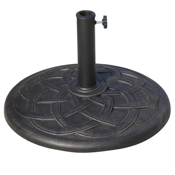 Pied de parasol base de lestage de parasol rond résine imitation fonte motif rosace diamètre 57 cm poids net 19 Kg