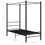 vidaXL Cadre de lit à baldaquin sans matelas noir métal 100x200 cm
