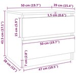 vidaXL Table de chevet Chêne fumé 50x39x43 5 cm Bois d'ingénierie