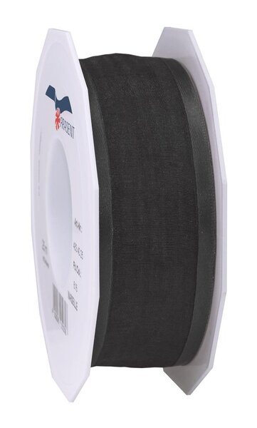 Organza marseille 25-m-rouleau 40 mm laitonné noir