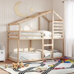 vidaXL Lit superposé sans matelas 90x190 cm bois de pin massif