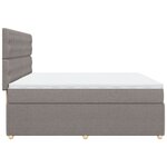 vidaXL Sommier à lattes de lit avec matelas Taupe 200x200 cm Tissu