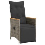 vidaXL Ensemble de Salle à Manger de Jardin 3 Pièces avec Coussins Gris Poly Rattan