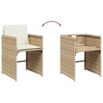 vidaXL Ensemble à manger de jardin et coussins 17 Pièces beige