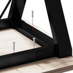 vidaXL Table basse cadre en Y 160x40x45 cm bois de pin massif et fonte