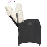vidaXL Ensemble à manger de jardin avec coussins 3 Pièces Noir